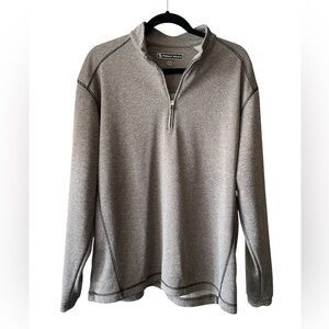 Pebble Beach Performance Gray Green Quarter 1/4 Zip Jacket Long Sleeve Large